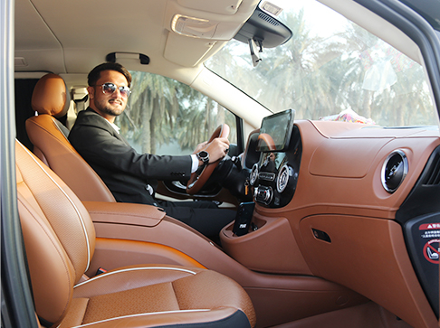 Interior details of Mercedes-Benz V-Class